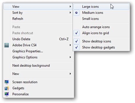 How to resize desktop icons in Windows 7