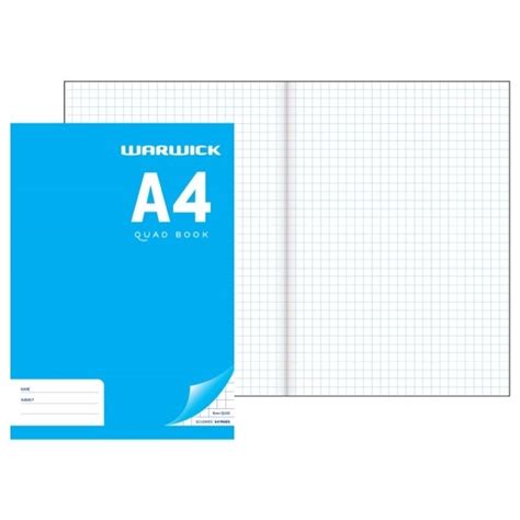 EXERCISE BOOK WARWICK A4 8MM QUAD 32LF - School Stationery-Exercise ...