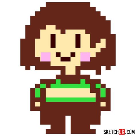 How To Draw Pixel Chara From Undertale Sketchok Step By Step | Images ...