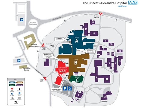 Princess Alexandra Hospital Zone Map