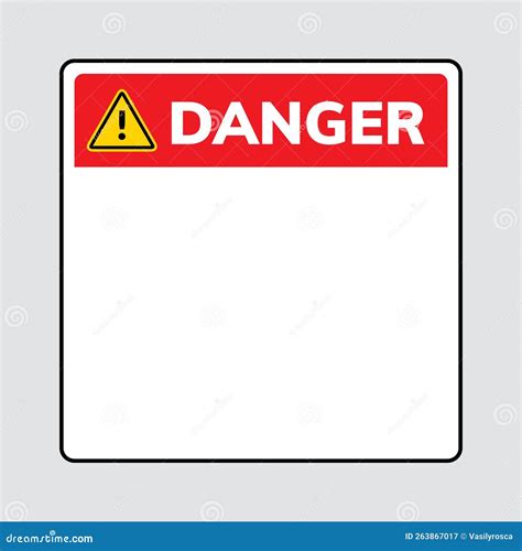 Warning Danger Vector Sign Board Icon. Metal Hazard Warning Blank Board ...