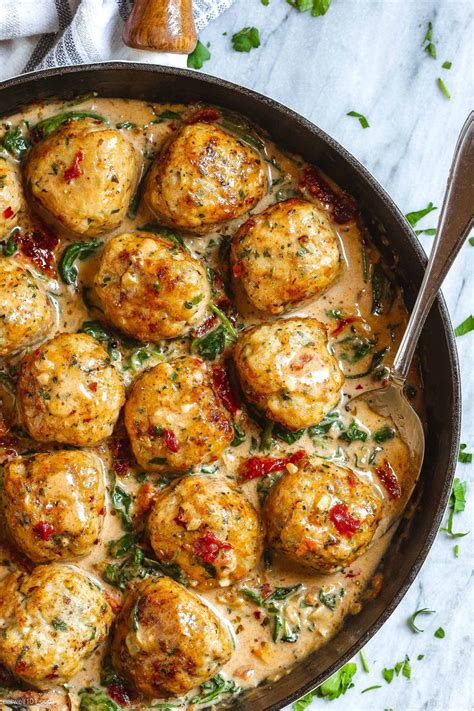 Creamy Spinach Turkey Meatballs | Healthy recipes, Healthy dinner ...