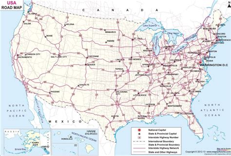 US Road Map, Road Map of USA | Tourist map, Usa road map, Highway map