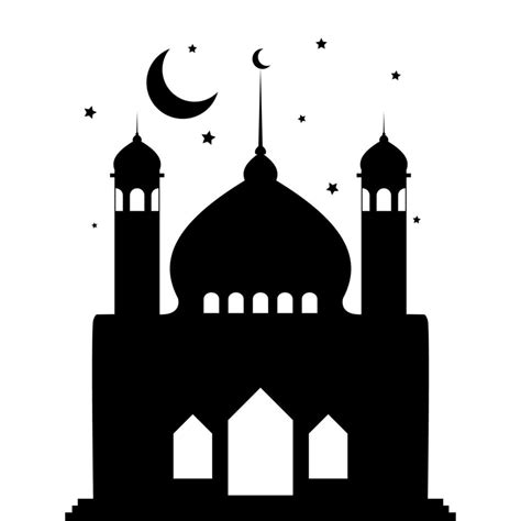 Illustration of Islamic Mosque Silhouette Vector 7438234 Vector Art at ...