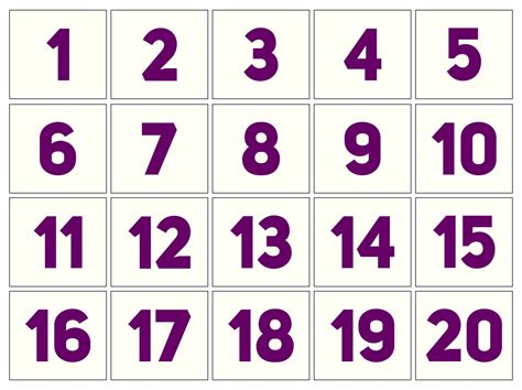 10 Best Large Printable Number Cards 1 20 PDF for Free at Printablee ...