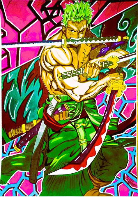 Poster A3 Fan art ONE PIECE Roronoa Zoro RJDMH art - GOODIES et ...