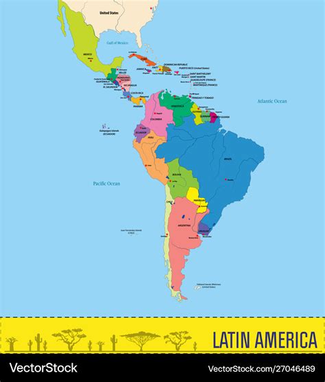 Political map latin america Royalty Free Vector Image