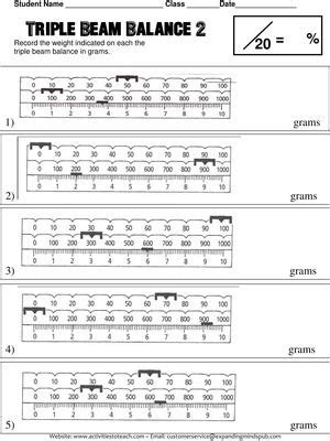 Look Reading A Triple Beam Balance Worksheet - Bennypoints | Practices ...