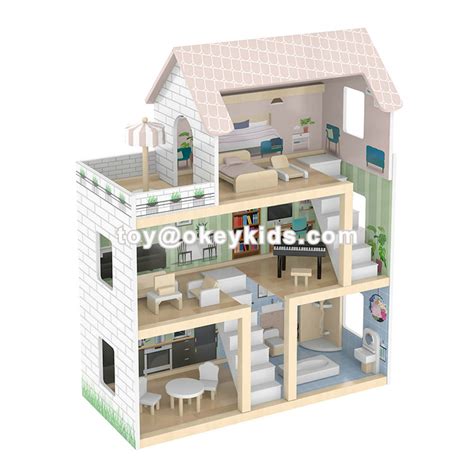 2022 New Pretend Role Play Diy Educational Toy Kids Wooden Doll House ...