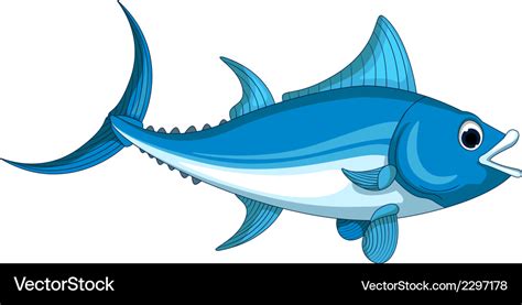 Tuna fish cartoon Royalty Free Vector Image - VectorStock