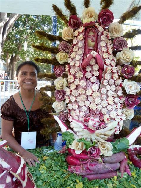 Carved entirely out of enormous radishes. For Night of the Radishes ...