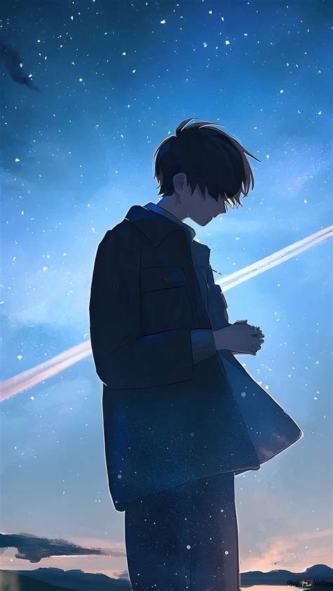 Broken Heart Sad Anime Boy, Galaxy Background, sad anime boy, HD phone ...