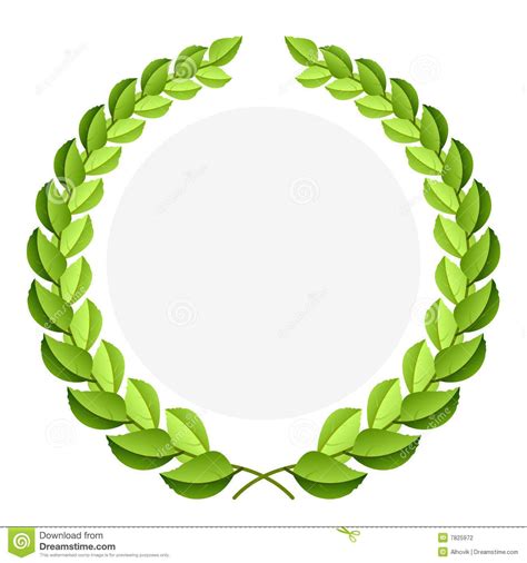 Green laurel wreath. Vector illustration of a green laurel wreath ...