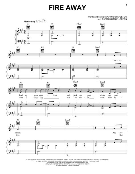 Chris Stapleton - Fire Away sheet music