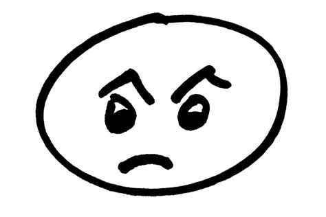 Sad face clip art black and white free clipart - Clipartix