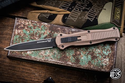 Benchmade Infidel OTF Burnt Bronze D/E 4" Dagger Black 3300BK1901