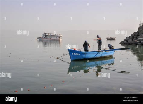 Fishing on the Sea of Galilee, Israel Stock Photo - Alamy