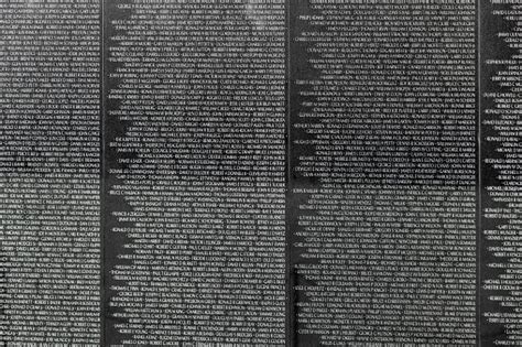 Names Of Vietnam War Casualties At Veterans Memorial Stock Photo ...