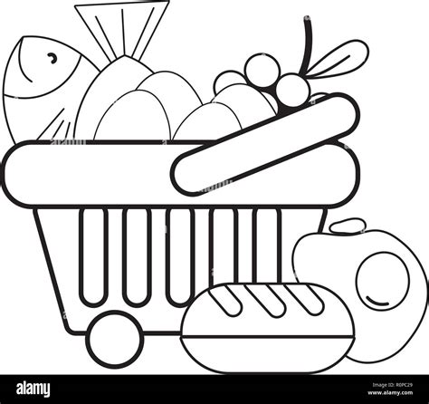 Grocery Basket Clipart Black