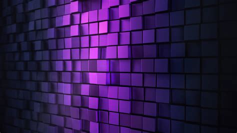 3D background Wallpaper 4K, Squares, Purple light, Metal