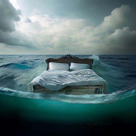 Premium Photo | Bed in the sea sleeping in the ocean