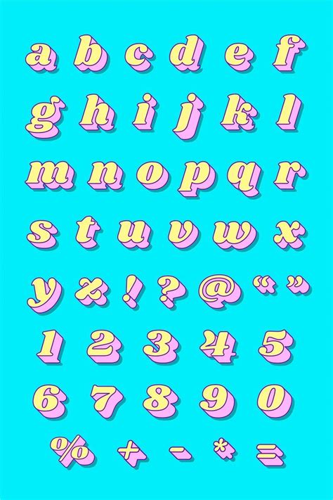 Download free vector of Bold alphabet number set vector retro ...