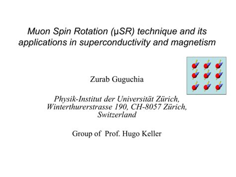 Muon Spin Rotation technique and its application in