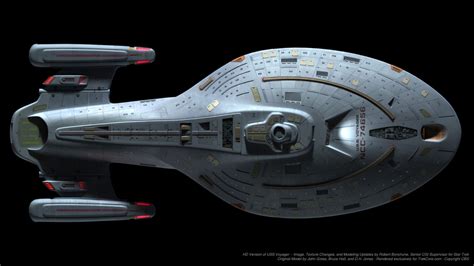 Starfleet ships — Official CGI model of Voyager by Robert Bonchune