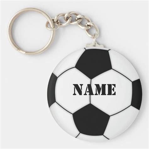 SOCCER BALL KEYCHAIN personalize with name | Zazzle