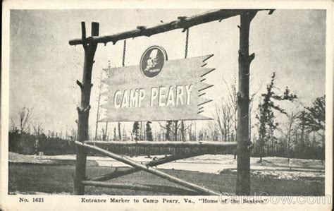 Entrance Marker to Camp Peary, Va., "Home of the Seabees" Williamsburg ...