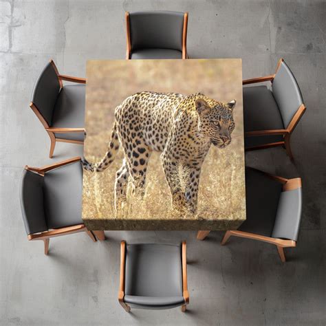 Leopard Luiperd Panthera Pardus Kgalagadi Square Tablecloth By Fanie ...