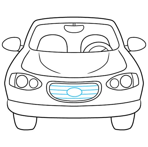 How to Draw a Car Front View - Really Easy Drawing Tutorial