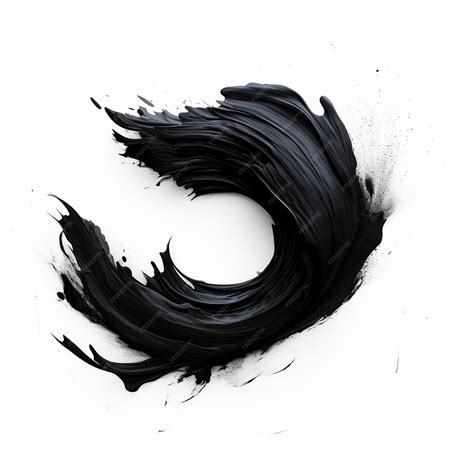 Abstract Black Photoshop Brush on Plain White Background | Premium AI ...