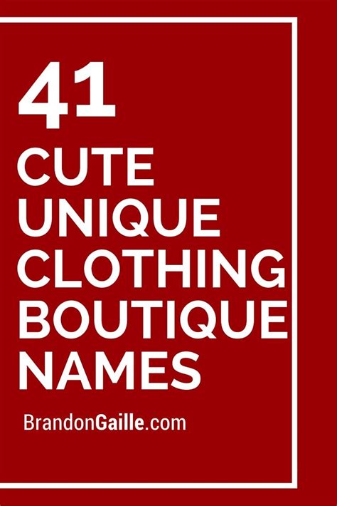 Store Name Ideas For Clothing - unique nicknames