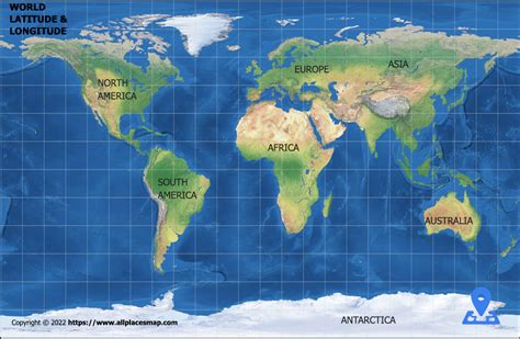 World Map With Longitude And Latitude