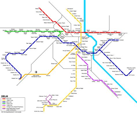 Delhi Metro Map Yellow Line