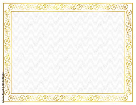 Classic style Certificate with golden floral border Stock Vector ...