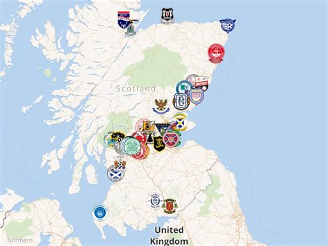 Map of SPFL clubs : ScottishFootball