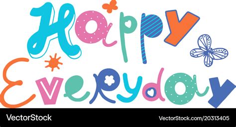 Happy everyday five color print for kids Vector Image