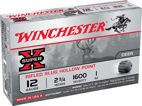 Winchester Ammo X12RS15 Super X 12 Gauge 2.75" 1 oz 1600 fps Rifled ...