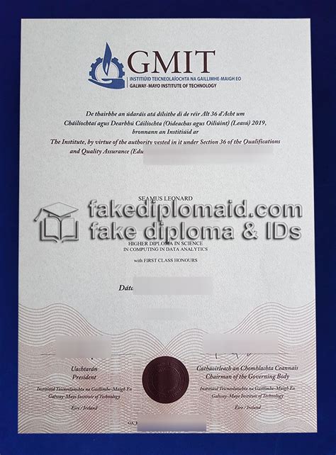 The fastest way to order a fake GMIT Diploma online