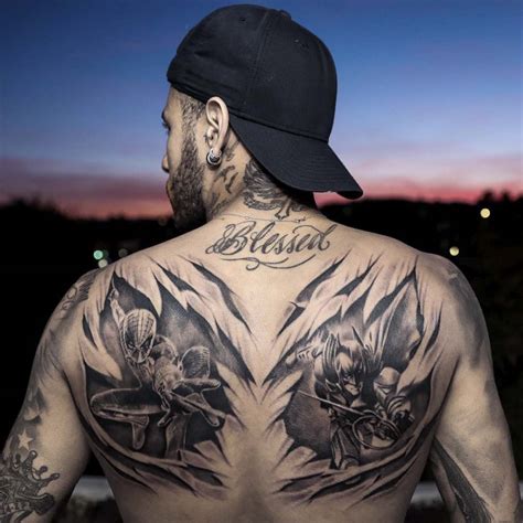 Neymar Shows Off New Batman & Spiderman Tattoos - SoccerBible