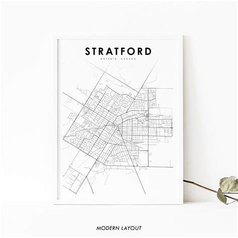 Stratford Ontario Map Print ON Canada Map Art Poster City - Etsy