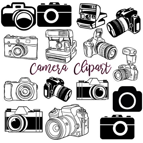 Camera Clipart Photography Clip Art Logo Elements Stamps - Etsy