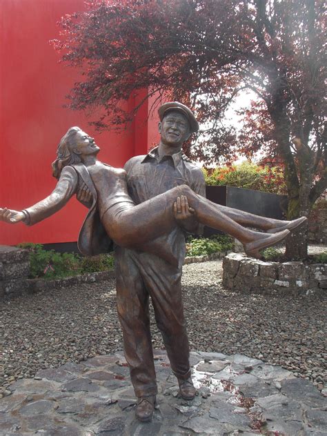 Statue of Maureen O'Hara and John Wayne at Cong, Ireland - where "The ...