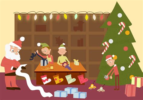 Santas Workshop Vector - Download Free Vector Art, Stock Graphics & Images