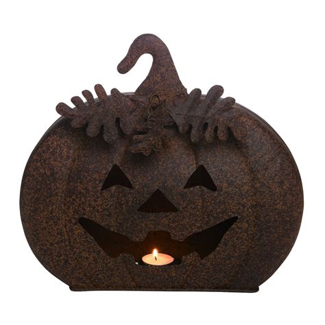 15" Chocolate Brown Halloween Jack-O-Lantern Candle Holder - Walmart ...