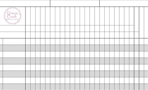 Printable Gradebook » The Spreadsheet Page