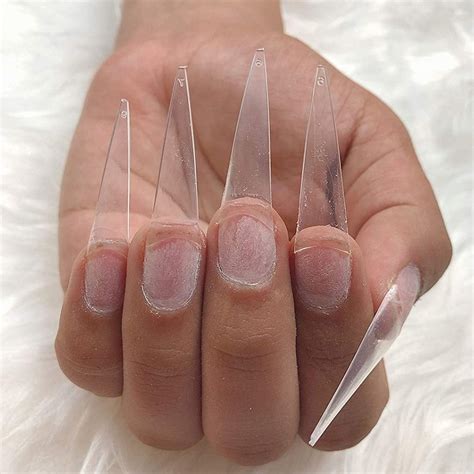 Nails 500PCS Lavish Long Clear Stiletto Nail Tips For Acrylic Nails ...