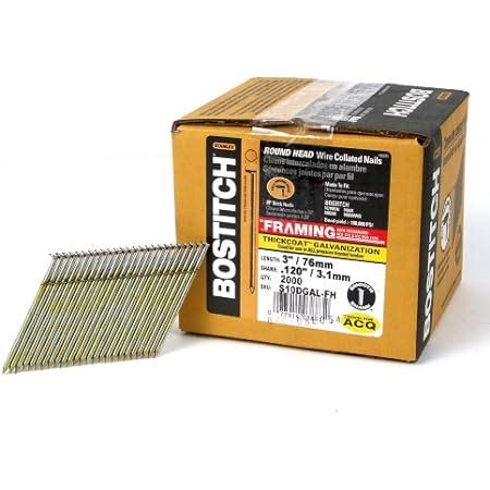 BOSTITCH Framing Nails, 28 Degree, Wire Weld, Galvanized, 3-Inch x .120 ...